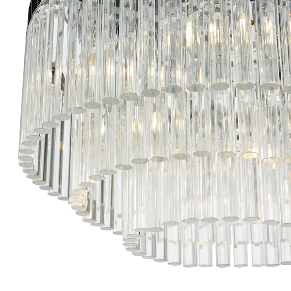 Dar Logan 5 Light Flush Polished Chrome Glass –  from Amos Lighting + Home