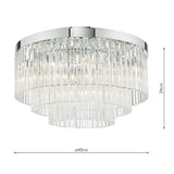 Dar Logan 5 Light Flush Polished Chrome Glass –  from Amos Lighting + Home