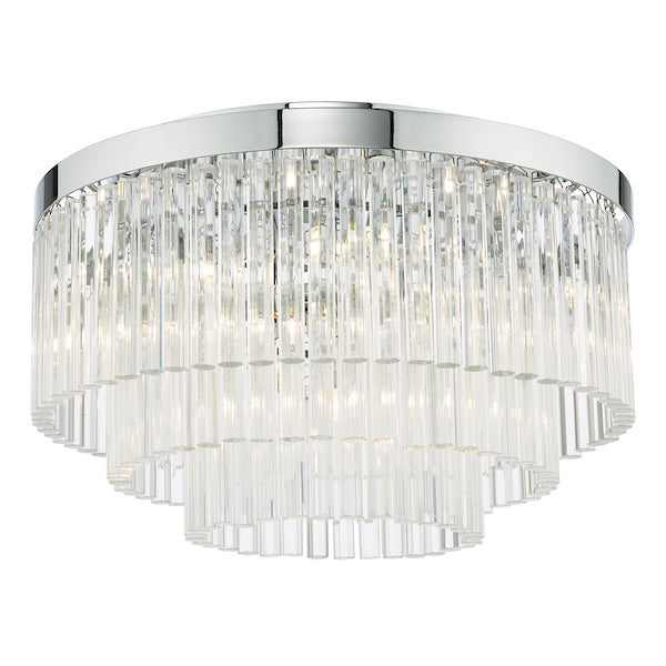 Dar Logan 5 Light Flush Polished Chrome Glass – Amos Lighting + Home