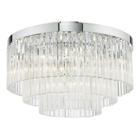 Dar Logan 5 Light Flush Polished Chrome Glass –  from Amos Lighting + Home