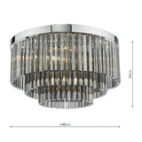 Dar Logan 5 Light Flush Polished Chrome Smoked Glass –  from Amos Lighting + Home