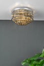 Dar Logan 5 Light Flush Polished Chrome Smoked Glass –  from Amos Lighting + Home