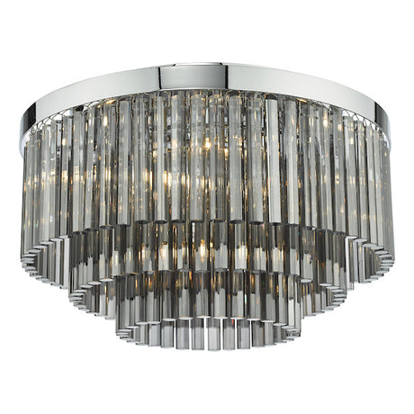 Dar Logan 5 Light Flush Polished Chrome Smoked Glass –  from Amos Lighting + Home