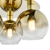 Dar Lycia 3 Light Flush Satin Gold and Gold Ombre Glass –  from Amos Lighting + Home