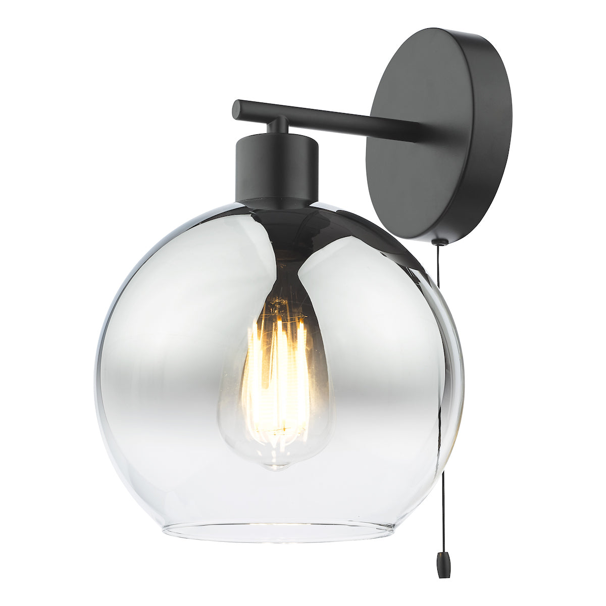 Dar Lycia Wall Light Matt Black and Smoked Ombre Glass –  from Amos Lighting + Home