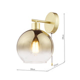 Dar Lycia Wall Light Satin Gold and Gold Ombre Glass –  from Amos Lighting + Home