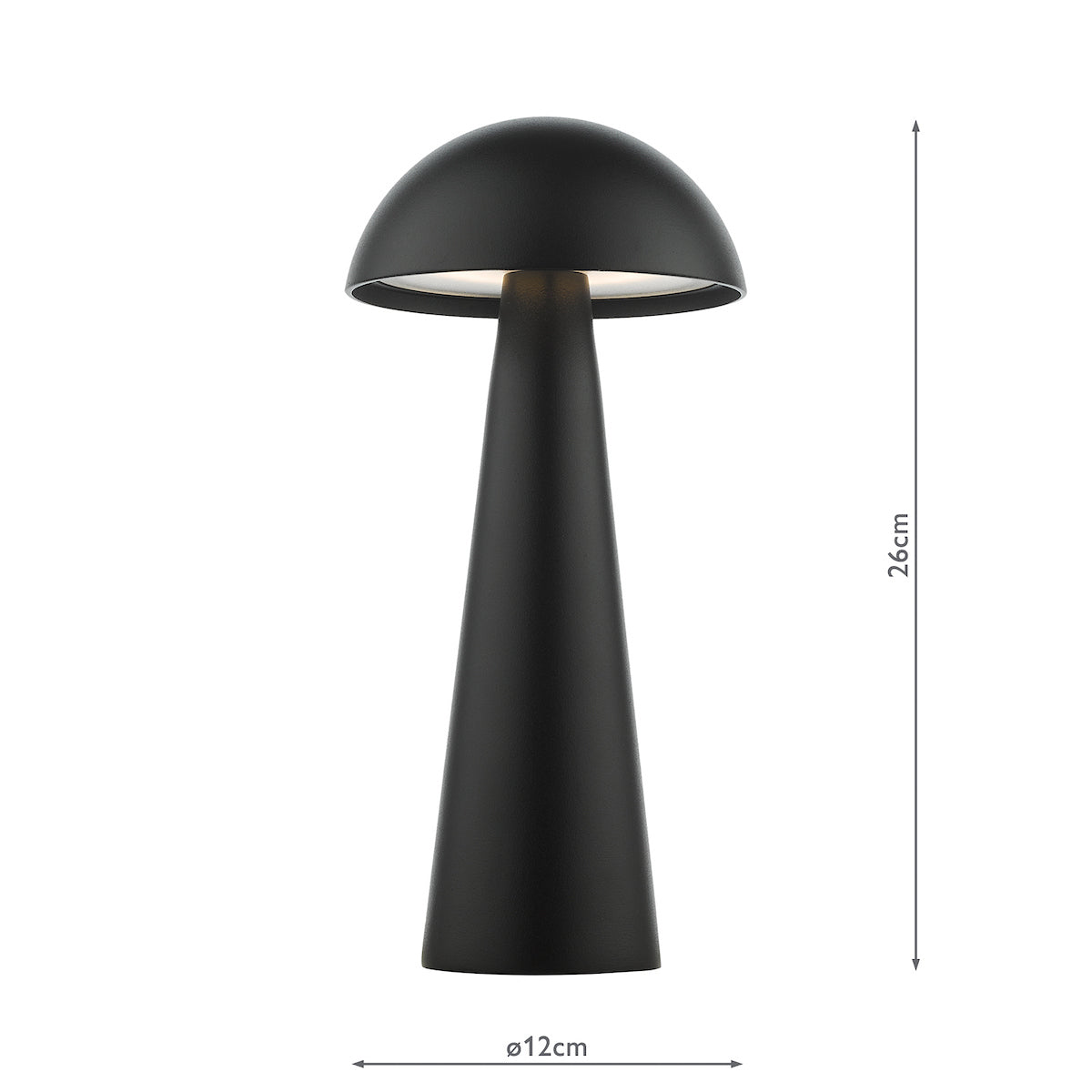 Dar Lyle Outdoor USB Rechargeable Table Lamp Matt Black LED IP54 –  from Amos Lighting + Home