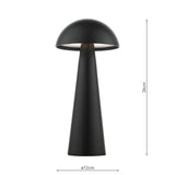 Dar Lyle Outdoor USB Rechargeable Table Lamp Matt Black LED IP54 –  from Amos Lighting + Home