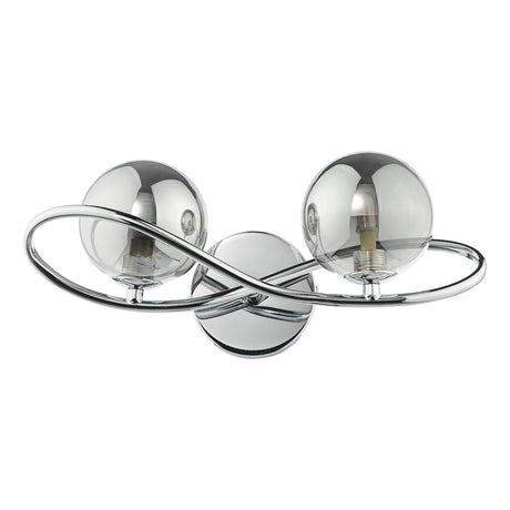 Dar Lysandra 2 Light Wall Light Polished Chrome and Smoked Glass –  from Amos Lighting + Home