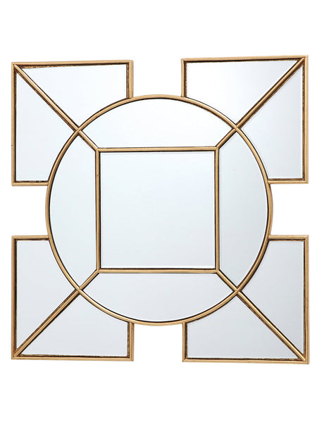 Dar Lyshia Square Mirror with Gold Foil Detail 60cm –  from Amos Lighting + Home