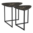 Dar Mibello Nested Tables Dark Marble Effect and Matt Black –  from Amos Lighting + Home