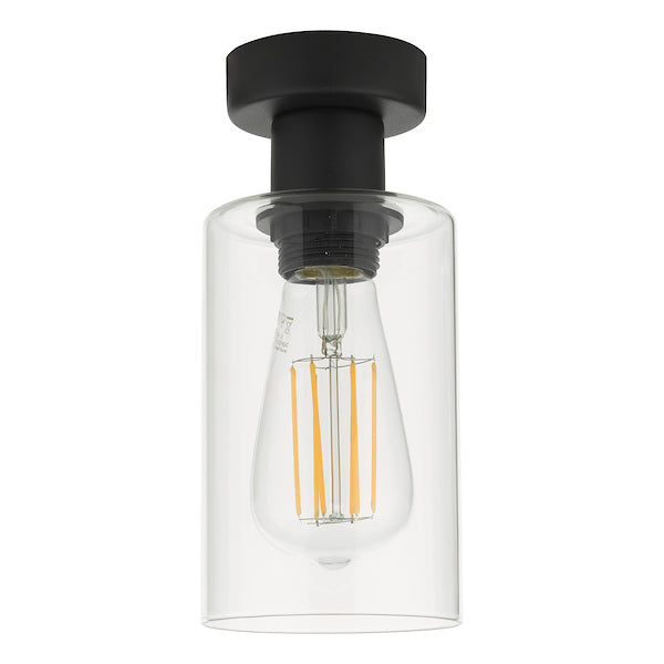 Dar Miu Flush Ceiling Light Matt Black Glass –  from Amos Lighting + Home