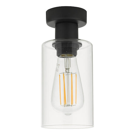 Dar Miu Flush Ceiling Light Matt Black Glass –  from Amos Lighting + Home