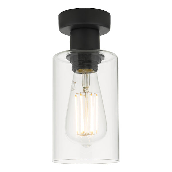 Dar Miu Flush Ceiling Light Matt Black Glass –  from Amos Lighting + Home