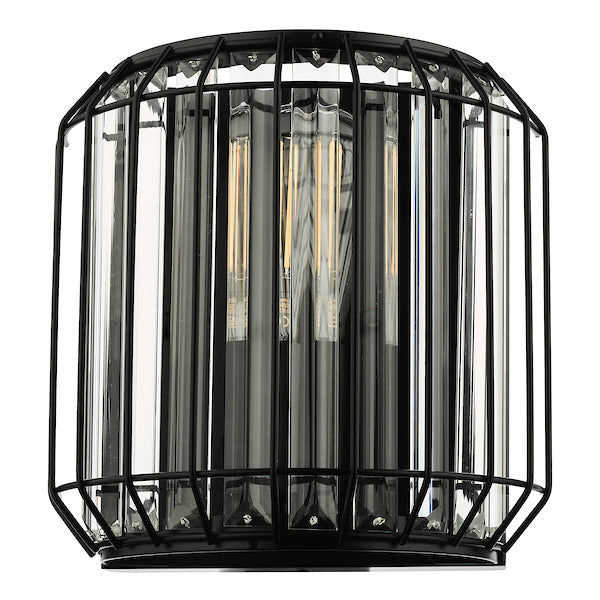 Dar Naeva Wall Light Matt Black and Crystal –  from Amos Lighting + Home