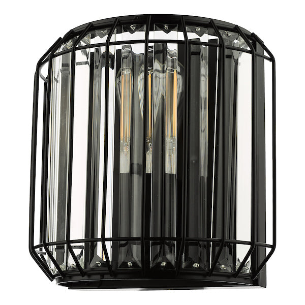 Dar Naeva Wall Light Matt Black and Crystal –  from Amos Lighting + Home