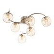 Dar Nakita 6lt Semi-Flush Antique Brass with Champagne Glass –  from Amos Lighting + Home