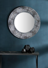 Dar Neome Round Mirror with Purple Grey Frame