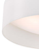 Dar Nysa 3 Light Flush White Faux Silk 60cm –  from Amos Lighting + Home