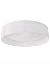 Dar Nysa 3 Light Flush White Faux Silk 60cm –  from Amos Lighting + Home