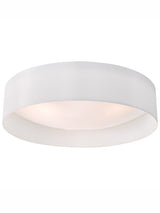 Dar Nysa 3 Light Flush White Faux Silk 60cm –  from Amos Lighting + Home