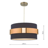 Dar Oki Easy Fit Navy Blue Shade With Copper Band –  from Amos Lighting + Home