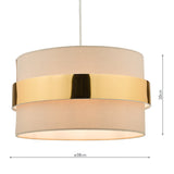 Dar Oki Easy Fit Shade Taupe With Gold Band –  from Amos Lighting + Home