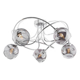 Dar Onawa 5lt Semi Flush Ceiling Light Dimpled Smoked Glass –  from Amos Lighting + Home