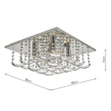 Dar Orella 5 Light Flush Ceiling Light Crystal and Chrome –  from Amos Lighting + Home