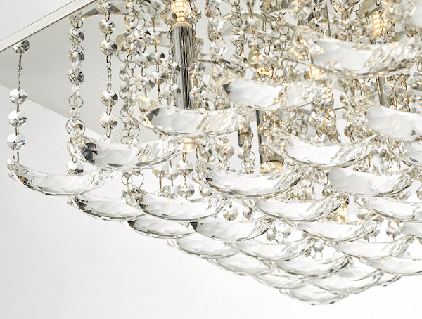 Dar Orella 9 Light Flush Polished Chrome & Crystal –  from Amos Lighting + Home