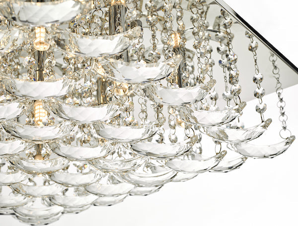 Dar Orella 9 Light Flush Polished Chrome & Crystal –  from Amos Lighting + Home