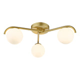 Dar Orlena 3 Light Flush Satin Gold and Opal Glass –  from Amos Lighting + Home