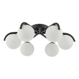 Dar Orlena 6 Light Semi-Flush Matt Black and Opal Glass –  from Amos Lighting + Home