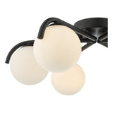 Dar Orlena 6 Light Semi-Flush Matt Black and Opal Glass –  from Amos Lighting + Home