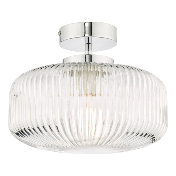 Dar Riva Flush Bathroom Ceiling Light Polished Chrome IP44 –  from Amos Lighting + Home