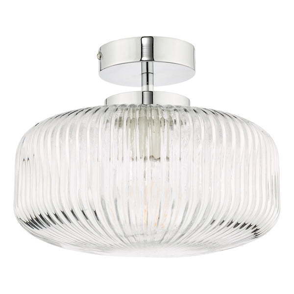 Dar Riva Flush Bathroom Ceiling Light Polished Chrome IP44 –  from Amos Lighting + Home