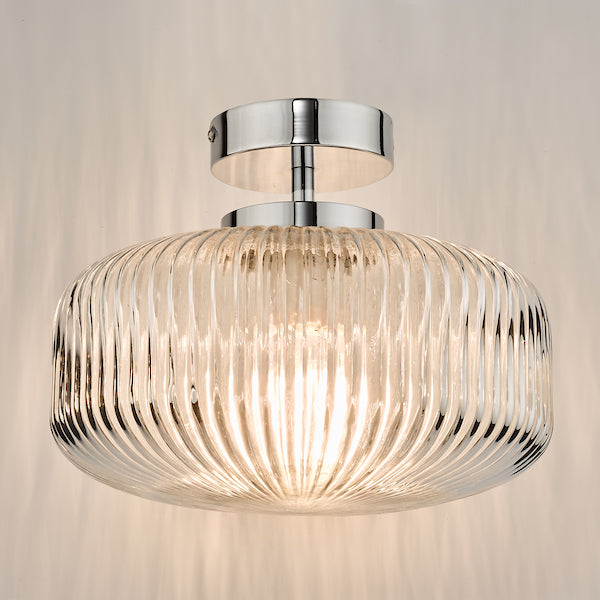 Dar Riva Flush Bathroom Ceiling Light Polished Chrome IP44 –  from Amos Lighting + Home