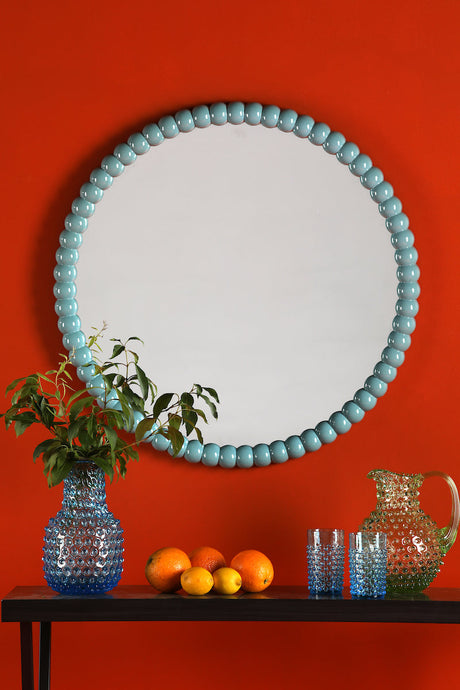 Dar Ruan Round Mirror Blue 70cm –  from Amos Lighting + Home