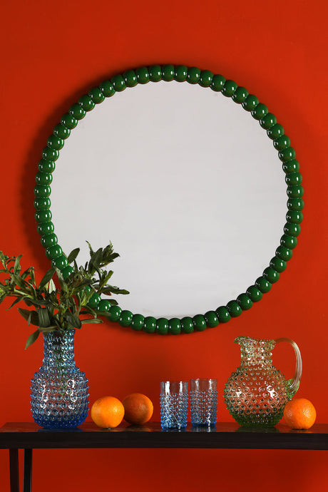 Dar Ruan Round Mirror Green 70cm –  from Amos Lighting + Home