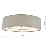 Dar Santino 3 Light Semi Flush Satin Chrome With Grey Shade –  from Amos Lighting + Home