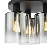 Dar Savannah 3 Light Flush Matt Black and Smoked Glass –  from Amos Lighting + Home