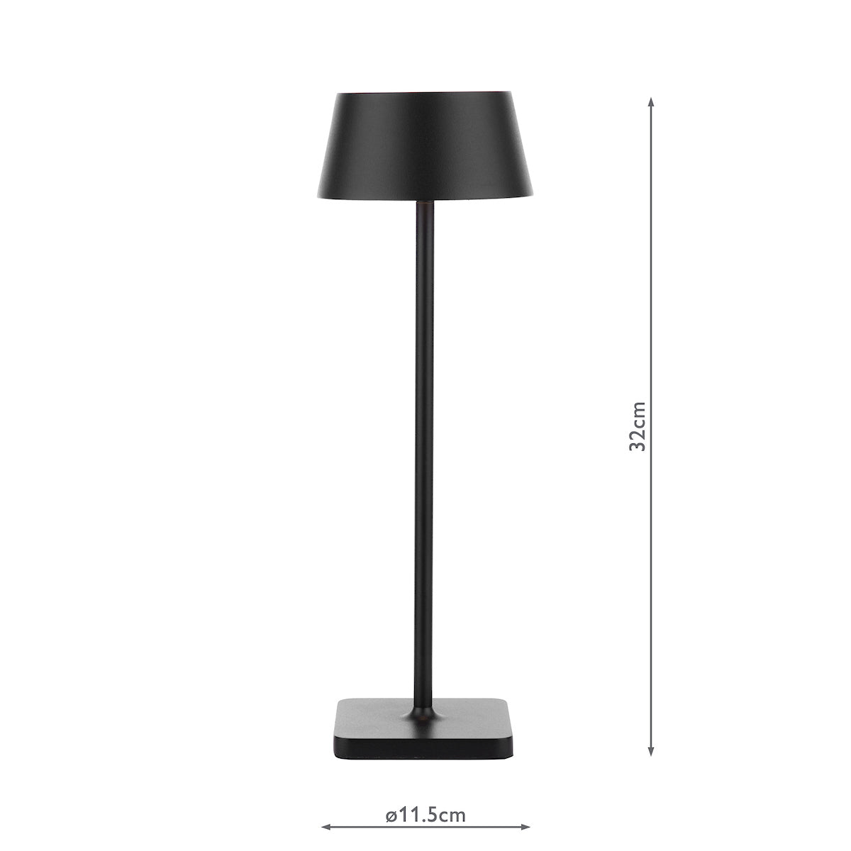 Dar Sergio Outdoor USB Rechargeable Table Lamp Matt Black LED IP54 –  from Amos Lighting + Home