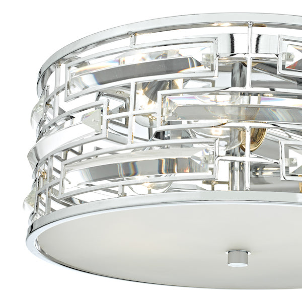 Dar Seville Flush Ceiling Light Polished Chrome Crystal –  from Amos Lighting + Home