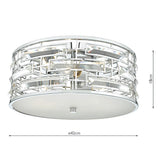 Dar Seville Flush Ceiling Light Polished Chrome Crystal –  from Amos Lighting + Home