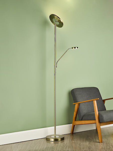 Dar Shelby Mother & Child LED Floor Lamp Antique Brass –  from Amos Lighting + Home