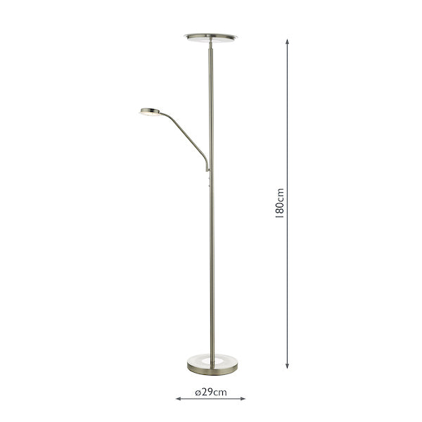 Dar Shelby Mother & Child LED Floor Lamp Satin Nickel –  from Amos Lighting + Home