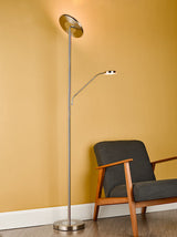 Dar Shelby Mother & Child LED Floor Lamp Satin Nickel –  from Amos Lighting + Home