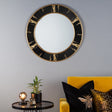 Dar Sidone Round Mirror with Black Gold Foil Detail 80cm –  from Amos Lighting + Home