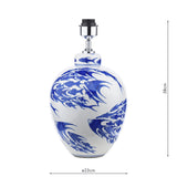 Dar Simone Ceramic Table Lamp Blue & White Fish Pattern Base Only –  from Amos Lighting + Home