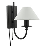 Dar Sivan Plugged Wall Light Matt Black With Shade –  from Amos Lighting + Home